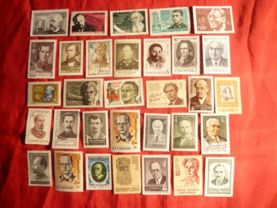 Set 50 Timbre- Personalitati rusesti si straine diverse ,URSS foto