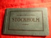 Carnet 10 Ilustrate Stockholm alb-negru ,marca Nordisk Konst. , interbelice