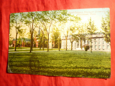 Ilustrata Front Campus Wesleyon University Middletonn Connecticut SUA circ.1913 foto