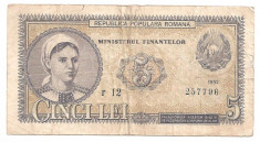 ROMANIA 5 LEI 1952 U foto