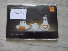 Cartela Orange PrePay cu numar si credit 5 euro - cititi descrierea foto