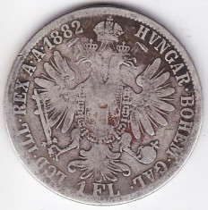 1 Florin forint gulden 1882 Austria Ungaria argint 12,34 grame puritate ridicata 900/1000 (1) foto