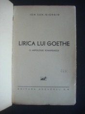 ION SAN-GIORGIU - LIRICA LUI GOETHE {editie veche} foto