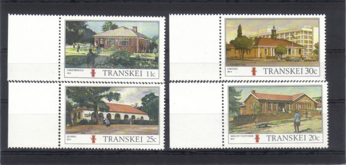 TRANSKEI 1984, Arhitectura, serie completa neuzată, MNH