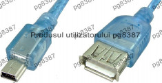 Cablu adaptor mini USB-USB A, mama,lungime 0,2 m-128066 foto