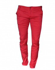 Pantaloni Rosii Zara Casual Style Model Slim Elastic Conic A64 foto