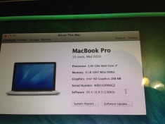 MacBook Pro 15 Inch, Late 2010, 2.66 GHZ i7, 8GB DDR3 foto