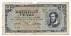 LL bancnota Ungaria 1 milion pengo 1945 foto