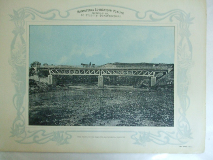 Plansa Podul pentru sosea peste Raul Alb afluentul Dambovitei 1903