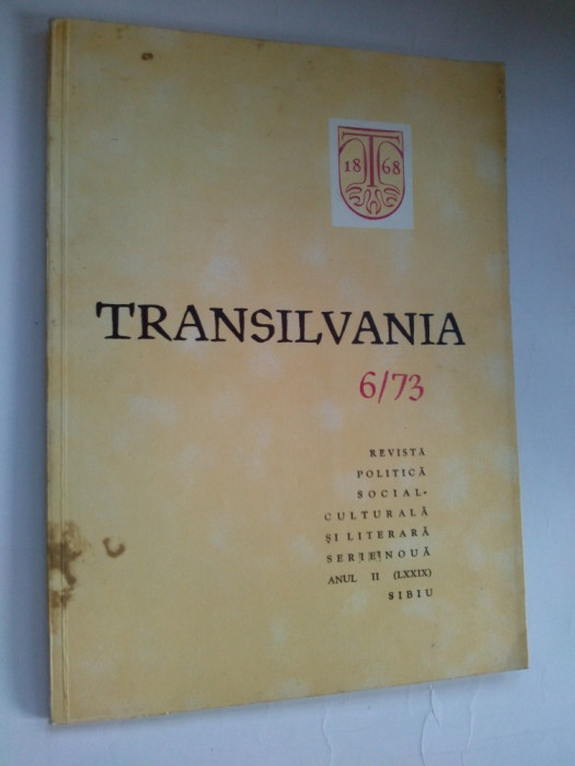 REVISTA TRANSILVANIA 6 / &#039;72