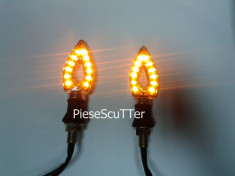 Set Semnale / semnal / semnalizari moto scuter LED ( Carbon ) foto