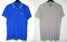 Tricou Polo barbati Piazza Italia, 100% bumbac, Marimi S/M, ALBASTRU foto