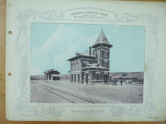 Plansa calea ferata Galati - Beresti - Barlad Statia Lascar Catargi 1903 foto