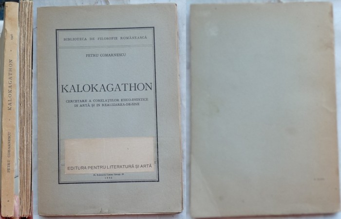 Petru Comarnescu , Kalokagathon , 1946 , editia 1 cu autograf