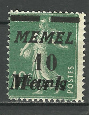 SUPRATIPAR / SUPRATIPAR GERMANIA-MEMEL 1922 MNH foto