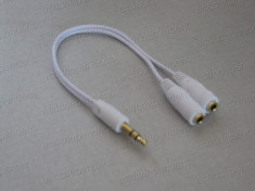 Cablu audio jack 3,5 mm. STEREO - 2 X mufe casti foto