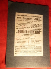 Afis Teatru 1946 in ziua decesului Autorului V.I.Popa ,cu dedicatie In Memoriam a regizorului C.D.Manoilescu foto