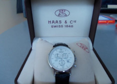 Ceas elvetian Haas / Ceas SWISS firma HAAS / CEAS HAAS / Ceas elvetian Haas - Cie Quartz Chronograph / Ceas original HAAS foto