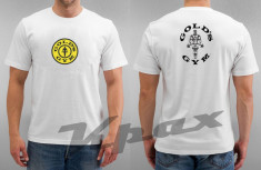 Tricou GOLDS GYM sala workout culturism fitness bodybuilding gym club street style Bumbac 100% idee cadou foto