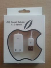 Placa de sunet externa USB (3D sound) pt pc si laptop, Apple IOS, MAC, Android foto