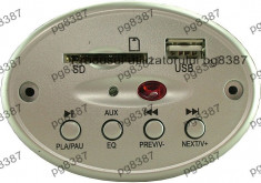 Modul decodor MP3, citire USB/ SD, cu telecomanda - 130303 foto