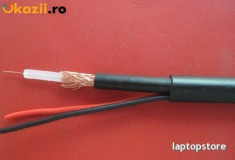 Cablu coaxial CCTV cu alimentare inclusa tip SYV 75-3 Coaxial Cable, pentru sisteme video de supraveghere, camere video, cablu video, rola 100 m foto