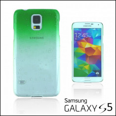 Husa Galaxy S5 Samsung NEO verde efect 3D picaturi ploaie foto