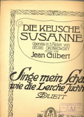 248 PARTITURA antebelica - Bea cand vrei sa uiti! -Cantec de chef din opereta : Suzana -Duett -muzica Jean Gilbert -starea care se vede