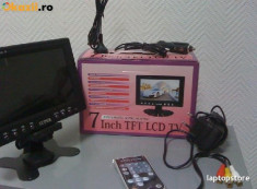 TV Monitor PORTABIL auto 7 inch TFT-LCD Tv , Monitor LCD Auto 7 inch, tunner analogic,difuzoare incorporate foto