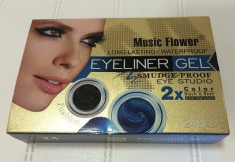 Eyeliner Gel, Tus de ochi gel, Music Flower Smudge Proof Eye Studio 2xColor foto
