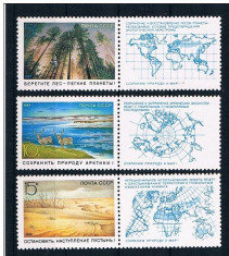 Rusia, URSS, natura, protectia mediului inconjurator, 1989, MNH** foto