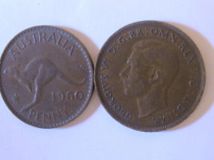 ONE Penny Australia 1960 cu punct dupa foto