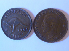 ONE Penny Australia 1944 cu punct dupa foto