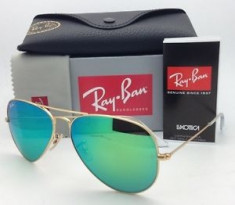 Ochelari de soare Ray Ban Aviator RB 3025 Gold / Aqua Green foto