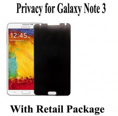 Folie de protectie privacy 180&amp;#039; Samsung Note 3 III Note3 N9000 N9002 N9005 anti spion foto