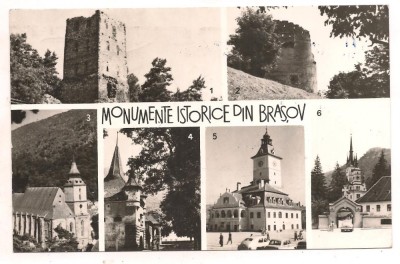 #carte postala(ilustrata)-BRASOV-monumente istorice foto