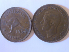 ONE Penny Australia 1958 simplu foto