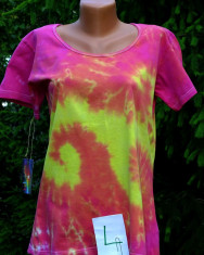 Tricou dama hippie, Holi tie-dye (FB), vopsit manual, unicat foto