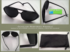 OCHELARI perforati NEGRI BLACK Plastic adult odihnire ochi obositi stenopic foto