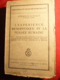 Stefan Lupasco- L&#039;Experience Microphysique et la Pensee Humain -Prima Ed. 1940 in franceza Fundatia Regala pt. Literatura si Arta, 1940 419 pag, Alta editura
