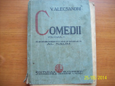COMEDII ,VOL I ,VASILE ALECSANDRI-1934 foto
