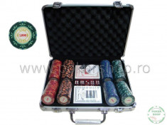 Set Poker 200 jetoane de 14 grame model Cash Game in servieta de aluminiu foto