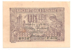 ROMANIA 1 LEU 1920 AUNC foto