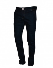 Blugi tip Zara Man - Bleumarin - model conic slim fit - model subtire de vara - 32 foto