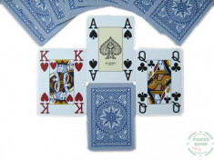 Carti Poker MODIANO 100% plastic cu spate albastru foto