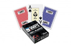 Carti Fournier World Poker Tour (WPT) 100% plastic cu spate albastru si sigla WPT foto