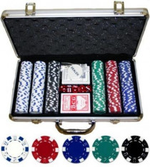 Set poker cu 300 jetoane Dice in servieta din aluminiu foto