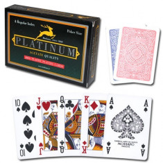 Carti pentru poker - Set de 2 Pachete - Platinum - 100% plastic Acetate cu index Normal pe 4 colturi foto