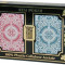 Carti pentru poker - Kem Arrow Wide - Set de 2 pachete 100% plastic Acetate cu index Jumbo rosu si albastru