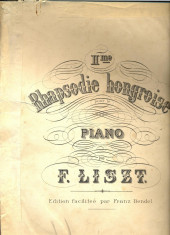 267 PARTITURA antebelica-Rapsodie Hongroise -Friska- pentru pian -de F. Liszt -starea care se vede foto